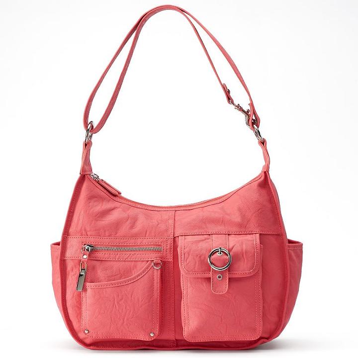 Rosetti Riveting Seams Convertible Hobo Bag, Women's, Med Pink