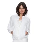Women's Elle&trade; Eyelet Bomber Jacket, Size: Large, White
