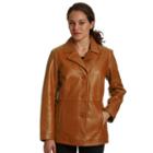 Women's Excelled Leather Jacket, Size: Xl, Beig/green (beig/khaki)