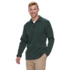 Men's Haggar&reg; Classic-fit Sweater Fleece Quarter-zip Pullover, Size: Xl, Green