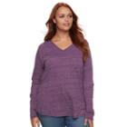 Plus Size Sonoma Goods For Life&trade; Essential V-neck Tee, Women's, Size: 2xl, Purple