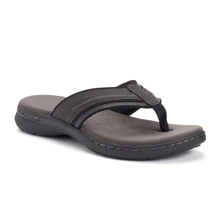 Croft & Barrow&reg; Men's Ortholite Flip-flop Sandals, Size: Medium (11), Black
