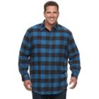 Big & Tall Croft & Barrow&reg; True Comfort Classic-fit Flannel Button-down Shirt, Men's, Size: M Tall, Dark Blue