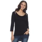 Juniors' So&reg; High-low Raglan Tee, Teens, Size: Medium, Black