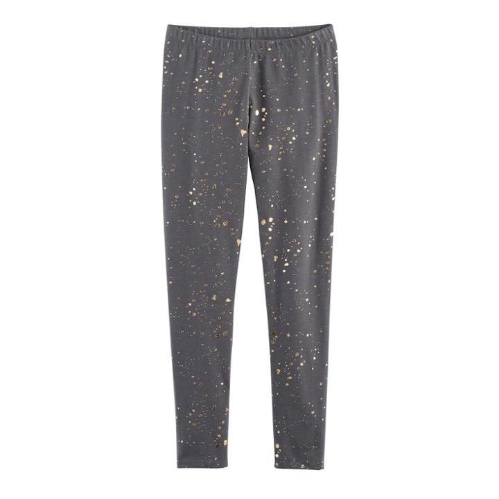 Girls 7-16 & Plus Size Full Length Leggings, Size: 12, Dark Grey