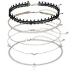 Mudd&reg; Cross, Moon & Star Choker Necklace Set, Women's, Silver