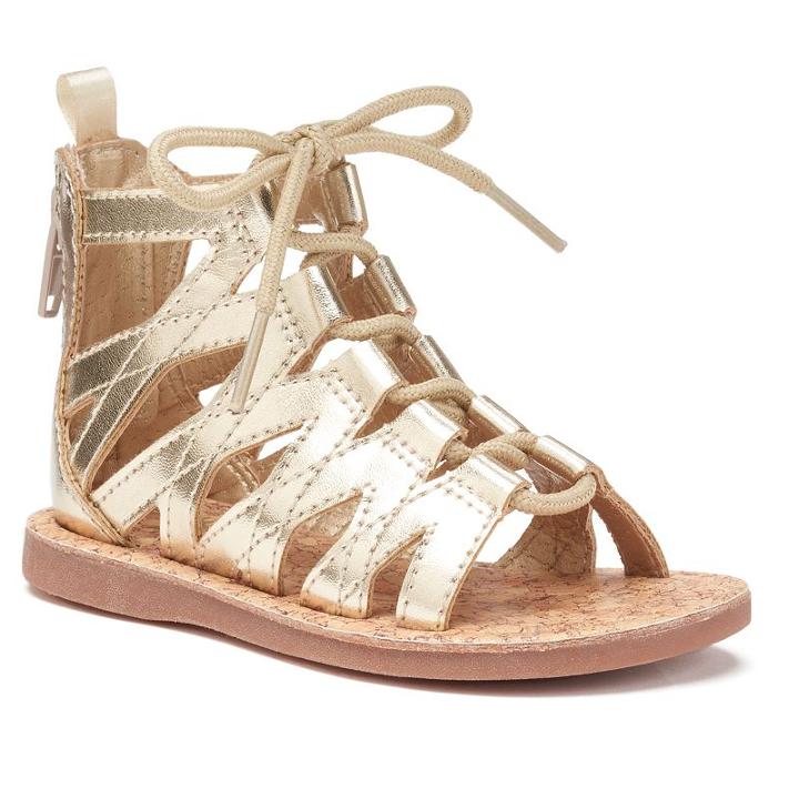 Oshkosh B'gosh&reg; Priya 2 Toddler Girls' Gladiator Sandals, Girl's, Size: 8 T, Gold