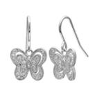 Primrose Sterling Silver Cubic Zirconia Butterfly Drop Earrings, Women's, White