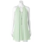 Juniors' Lily Rose Choker Shift Halter Dress, Girl's, Size: Medium, Green Oth