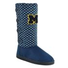 Women's Michigan Wolverines Button Boots, Size: Large, Blue (navy)