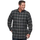 Big & Tall Croft & Barrow&reg; True Comfort Classic-fit Flannel Button-down Shirt, Men's, Size: 3xl Tall, Dark Green