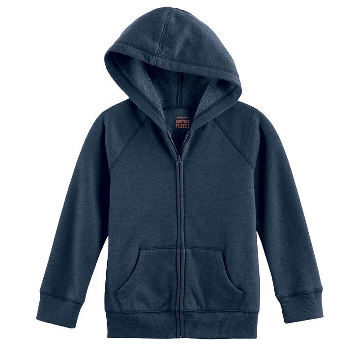 Boys 4-10 Jumping Beans&reg; Basic Fleece Zip Hoodie, Size: 5, Dark Blue