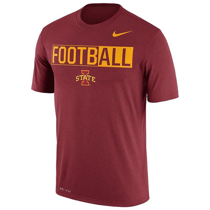 Men's Nike Iowa State Cyclones Dri-fit Football Tee, Size: Medium, Multicolor