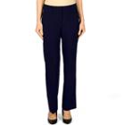 Women's Larry Levine Straight Leg Pant, Size: 8, Blue (navy)