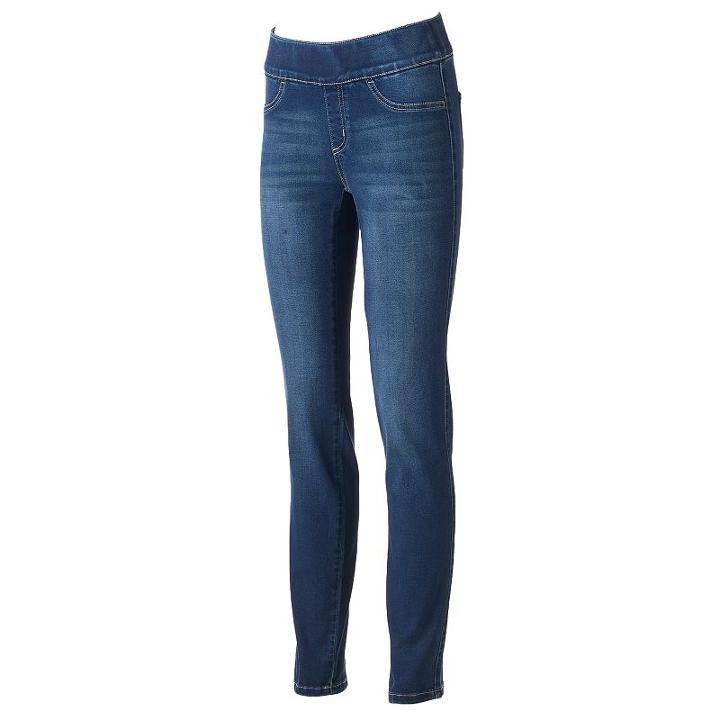 Women's Apt. 9&reg; Pull-on Straight-leg Jeans, Size: 12, Med Blue