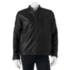 Big & Tall Marc Anthony Slim-fit Faux-leather Moto Jacket, Men's, Size: Xl Tall, Black
