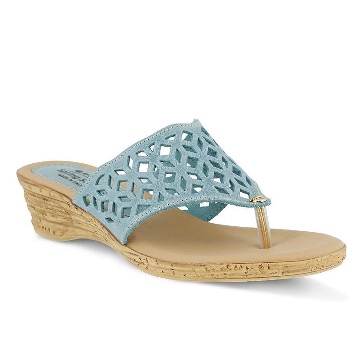 Spring Step Amerena Women's Wedge Sandals, Size: 41, Blue