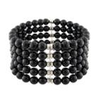 Sterling Silver Onyx Stretch Bracelet, Women's, Grey