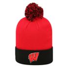 Adult Top Of The Wold Wisconsin Badgers Knit Pom Pom Hat, Men's, Med Red