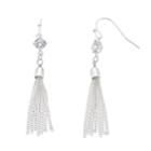 Lc Lauren Conrad Cubic Zirconia Nickel Free Tassel Drop Earrings, Women's, Silver