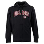 Men's Mississippi State Bulldogs Signature Zip Front Fleece Hoodie, Size: Xl, Black