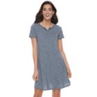 Women's Sonoma Goods For Life&trade; Henley T-shirt Dress, Size: Xl, Dark Blue