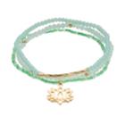 Lc Lauren Conrad Bead & Lotus Flower Stretch Bracelet, Women's, Lt Green