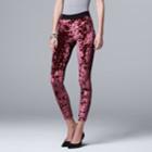 Women's Simply Vera Vera Wang Crushed Velvet Leggings, Size: Medium, Green Oth