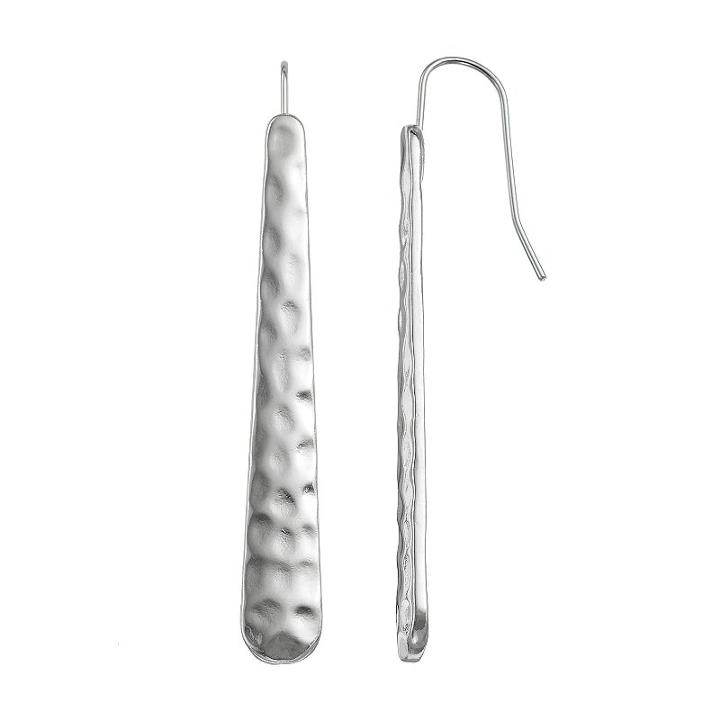 Apt. 9&reg; Nickel Free Hammered Graduated Bar Drop Earrings, Women's, Silver