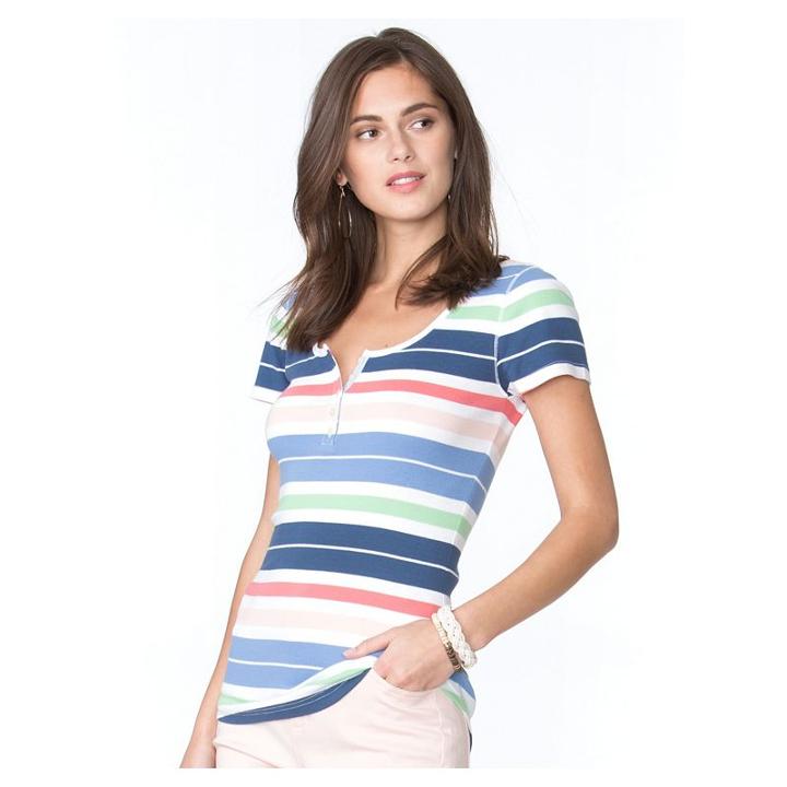 Petite Chaps Slubbed Henley, Women's, Size: Xs Petite, Pink Ovrfl