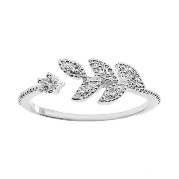 Lc Lauren Conrad Open Leaf Ring, Women's, Size: 7, Silver Tone