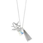 Mudd&reg; Unicorn, Star, Heart & Tassel Charm Necklace, Women's, Silver