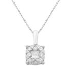 Boston Bay Diamonds 10k White Gold 1/2 Carat T.w. Diamond Square Cluster Pendant Necklace, Women's, Size: 18