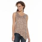 Women's Apt. 9&reg; Print Asymmetrical Tank, Size: Xxl, Brown Oth