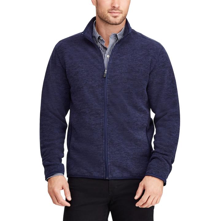 Men's Chaps Classic-fit Space-dye Full-zip Jacket, Size: Xxl, Blue (navy)