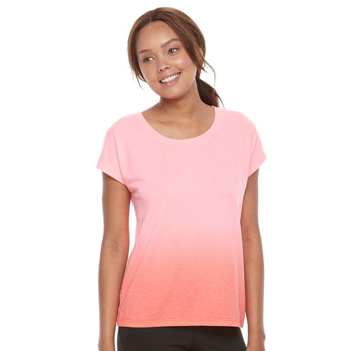 Petite Tek Gear&reg; Short Sleeve Cross Back Tee, Women's, Size: Xl Petite, Brt Pink