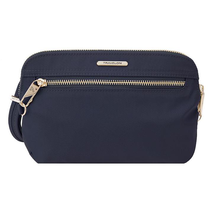 Travelon Anti-theft Tailored Convertible Clutch Crossbody Bag, Adult Unisex, Blue