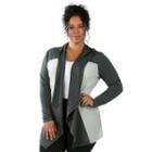 Plus Size Marika Ruby Hooded Open-front Cardigan, Women's, Size: 0x, Med Grey