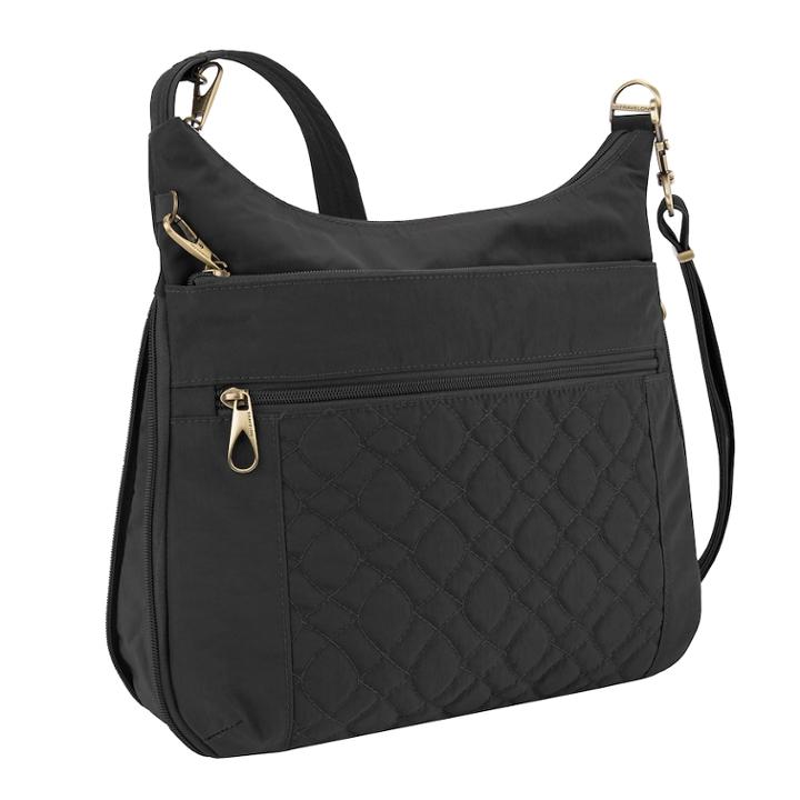 Travelon Anti-theft Signature Quilted Expansion Crossbody Bag, Women's, Black