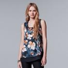 Women's Simply Vera Vera Wang Crinkle Tank Top, Size: Xs, Drk Purple