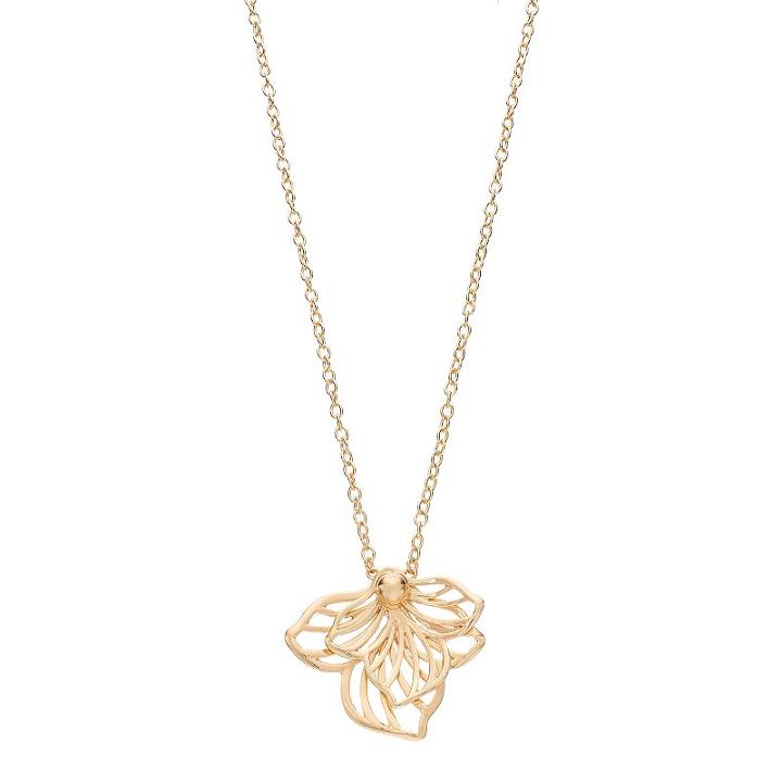 Dana Buchman Openwork Flower Pendant Necklace, Women's, Gold