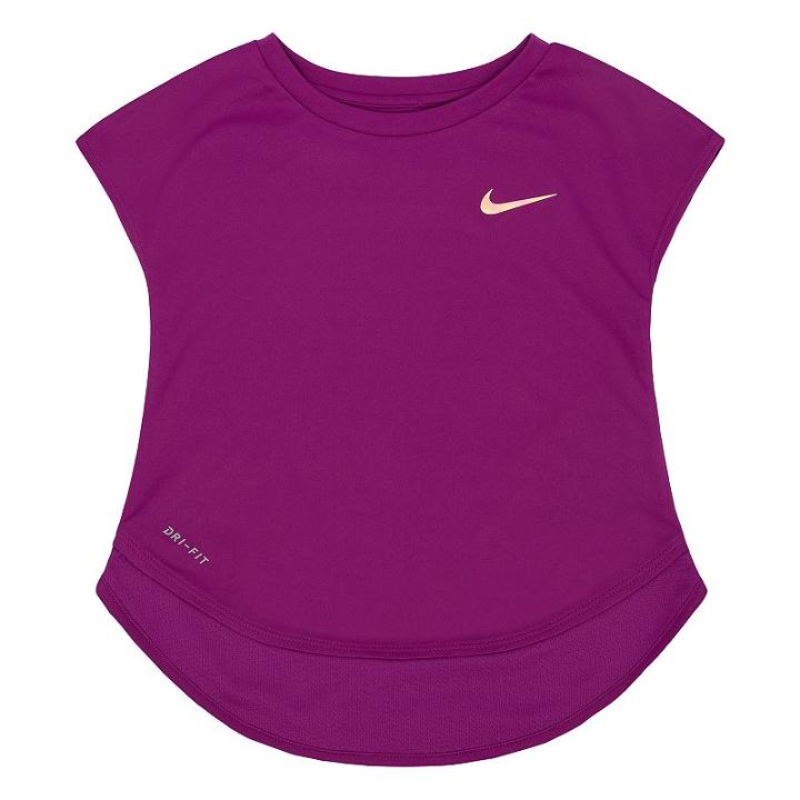 Girls 4-6x Nike Dri-fit High-low Tee, Size: 4, Med Purple