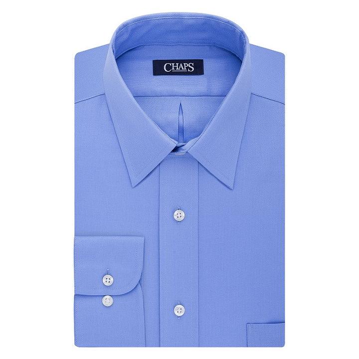 Big & Tall Chaps Regular-fit Stretch-collar Wrinkle-free Dress Shirt, Men's, Size: 18 32/3b, Light Blue