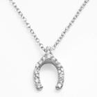 Sophie Miller Sterling Silver Cubic Zirconia Wishbone Pendant, Women's, Size: 18, White