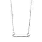 Chaps Pave Horizontal Bar Necklace, Women's, Silver