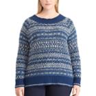 Plus Size Chaps Cable-knit Crewneck Sweater, Women's, Size: 3xl, Blue (navy)