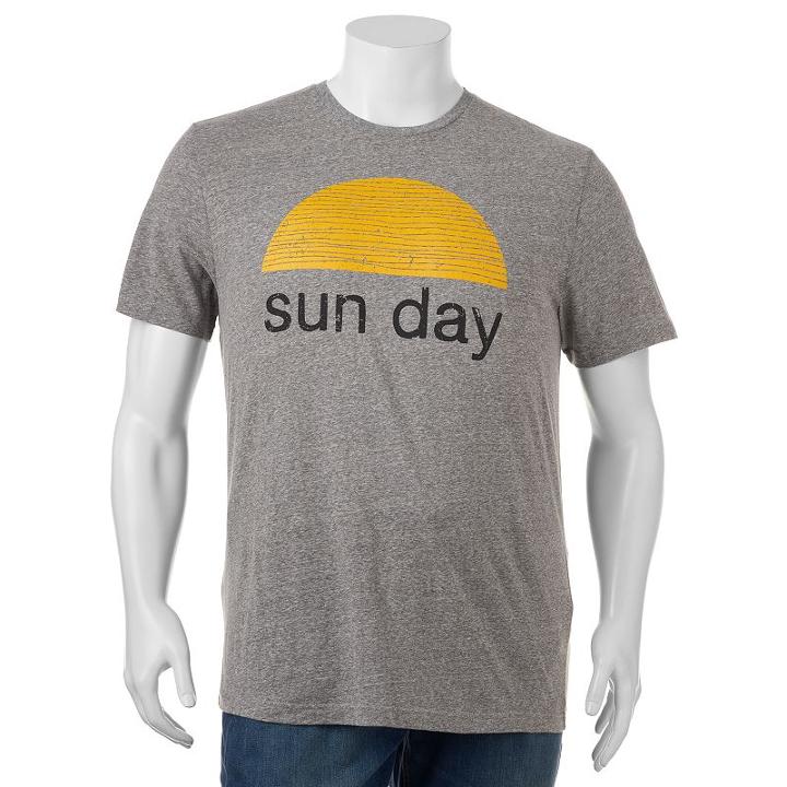 Big & Tall Sonoma Goods For Life&trade; Sun Day Tee, Men's, Size: 3xl Tall, Grey
