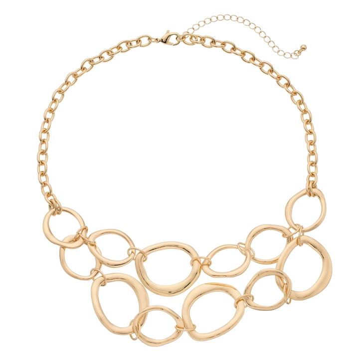 Oval Link Statement Necklace, Women's, Gold