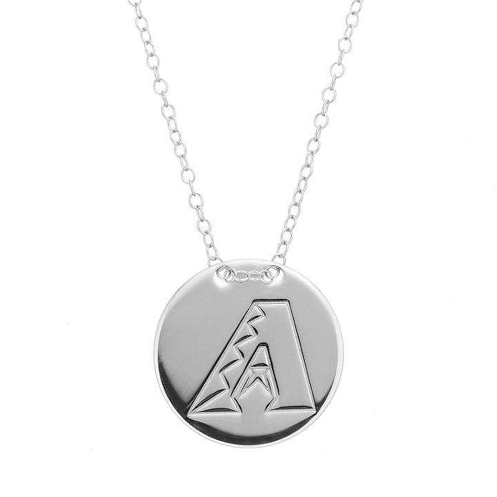 Arizona Diamondbacks Sterling Silver Disc Pendant Necklace, Women's, Size: 16, Grey