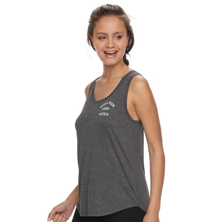 Juniors' So&reg; Active Racerback Graphic Tank, Teens, Size: Xl, Dark Grey